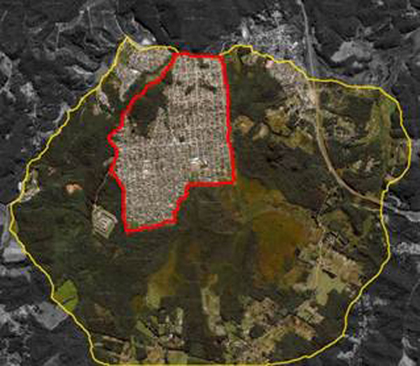 Vargem Grande dentro da cratera